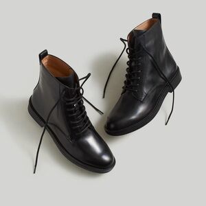 Black Leather Ankle Boots